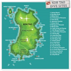 Карта дайв-сайтов на Тао